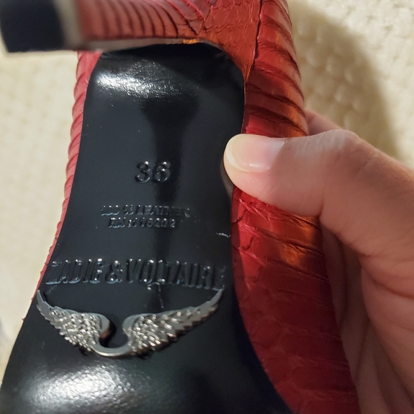NWOT Zadig & Voltaire red python pointed toe heels/pumps size 36 100%leather - Picture 5 of 8